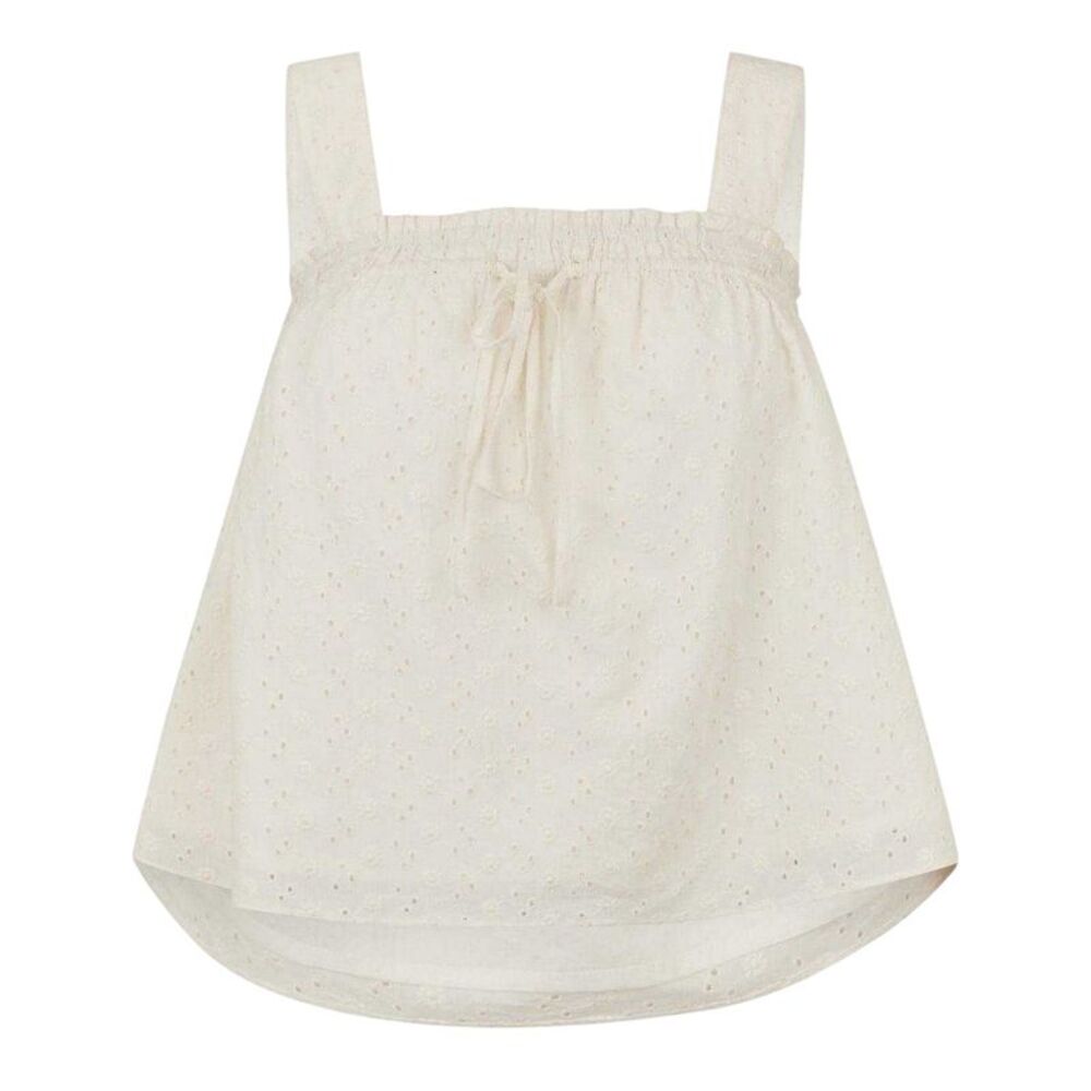 Jack Wills Womens/Ladies Broderie Cotton Shirred Top / Vintage White